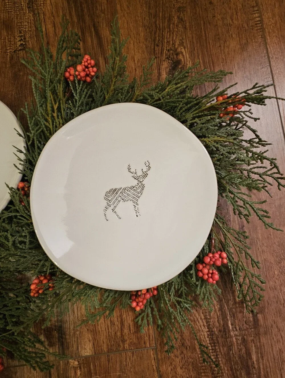 Hearth & Hand Off White Holiday Ceramic Plates - Set of 4